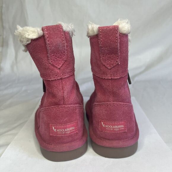 Koolaburra UGG Aribel Short Boots Fur Lined Zip Pink Baby Toddler Girls 7 - Picture 6 of 9
